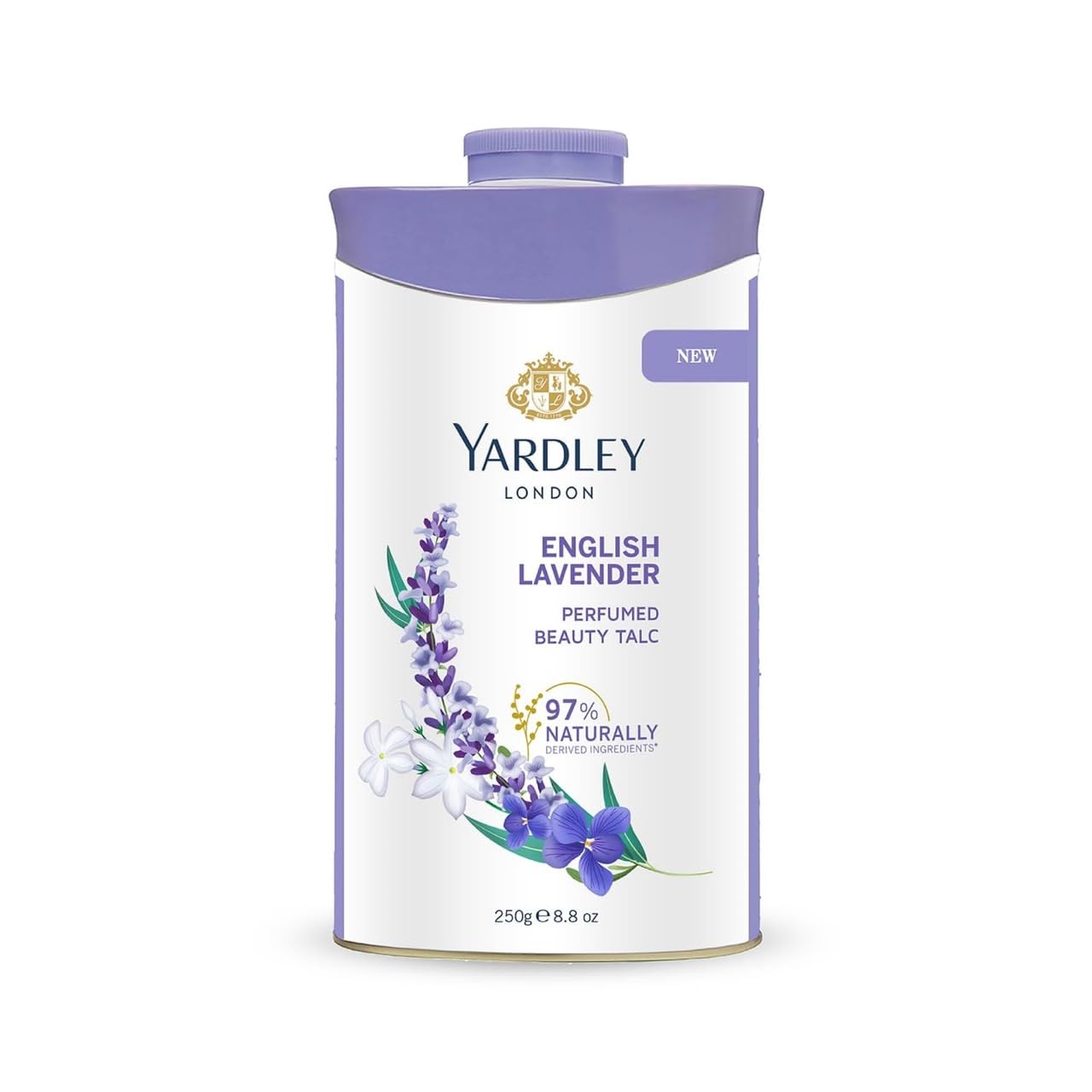 Yardley front packaging showing product identity and elegant design benefit