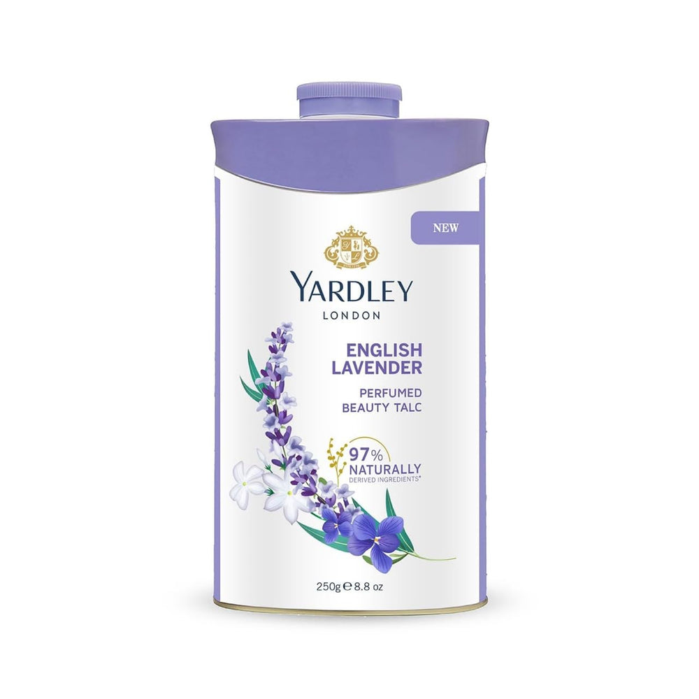 Yardley front packaging showing product identity and elegant design benefit