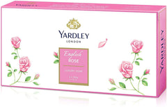 Yardley English Rose front packaging showing three boxed bars and brand clarity