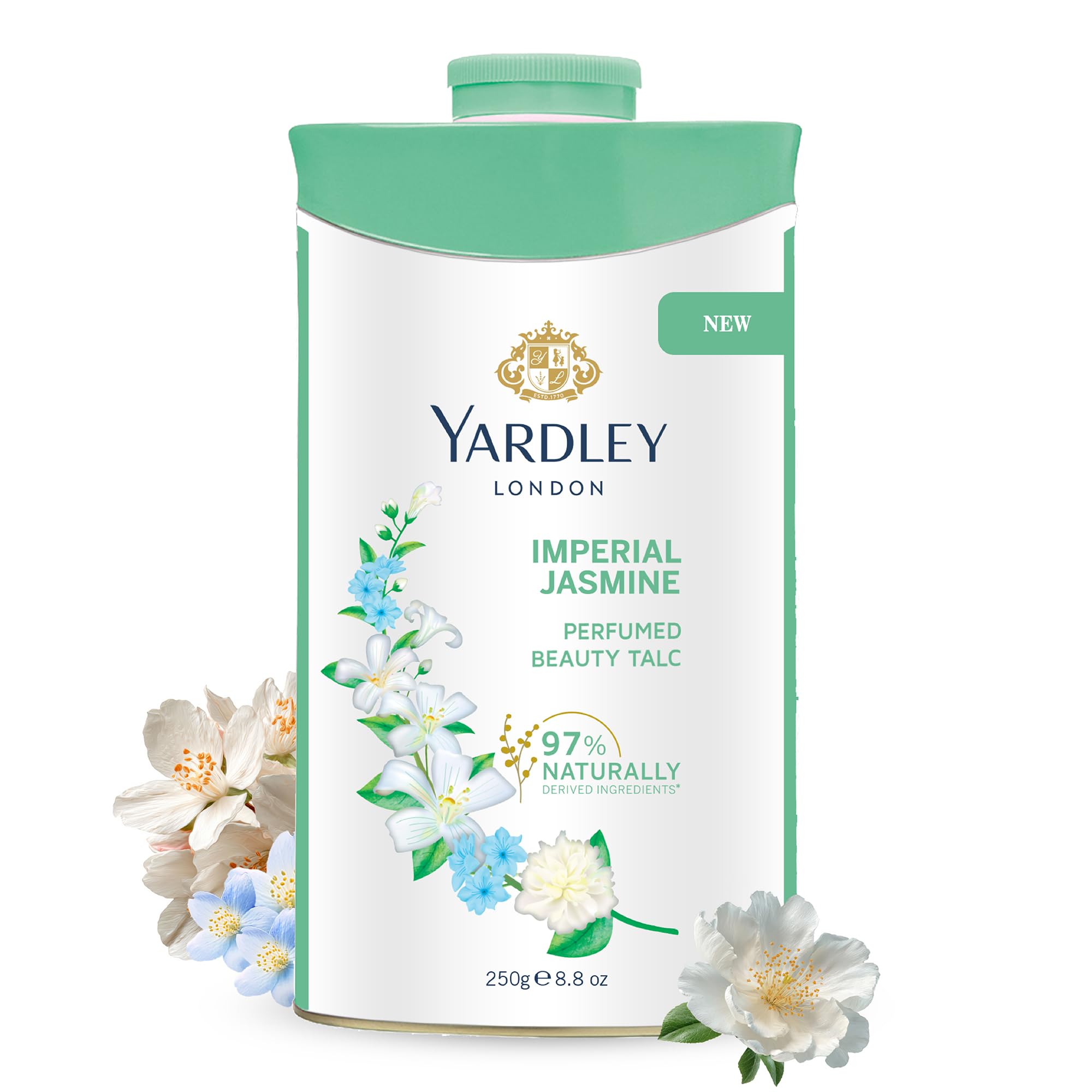 Yardley jar front packaging showing jasmine label and size benefit