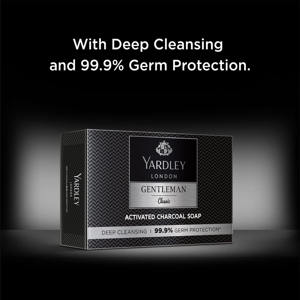 Yardley soap on bathroom counter in lifestyle scene suggesting refined grooming