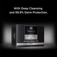 Yardley soap on bathroom counter in lifestyle scene suggesting refined grooming