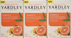 Yardley London bars displayed on bathroom tray with towel for a relaxing, aromatic bathing ritual