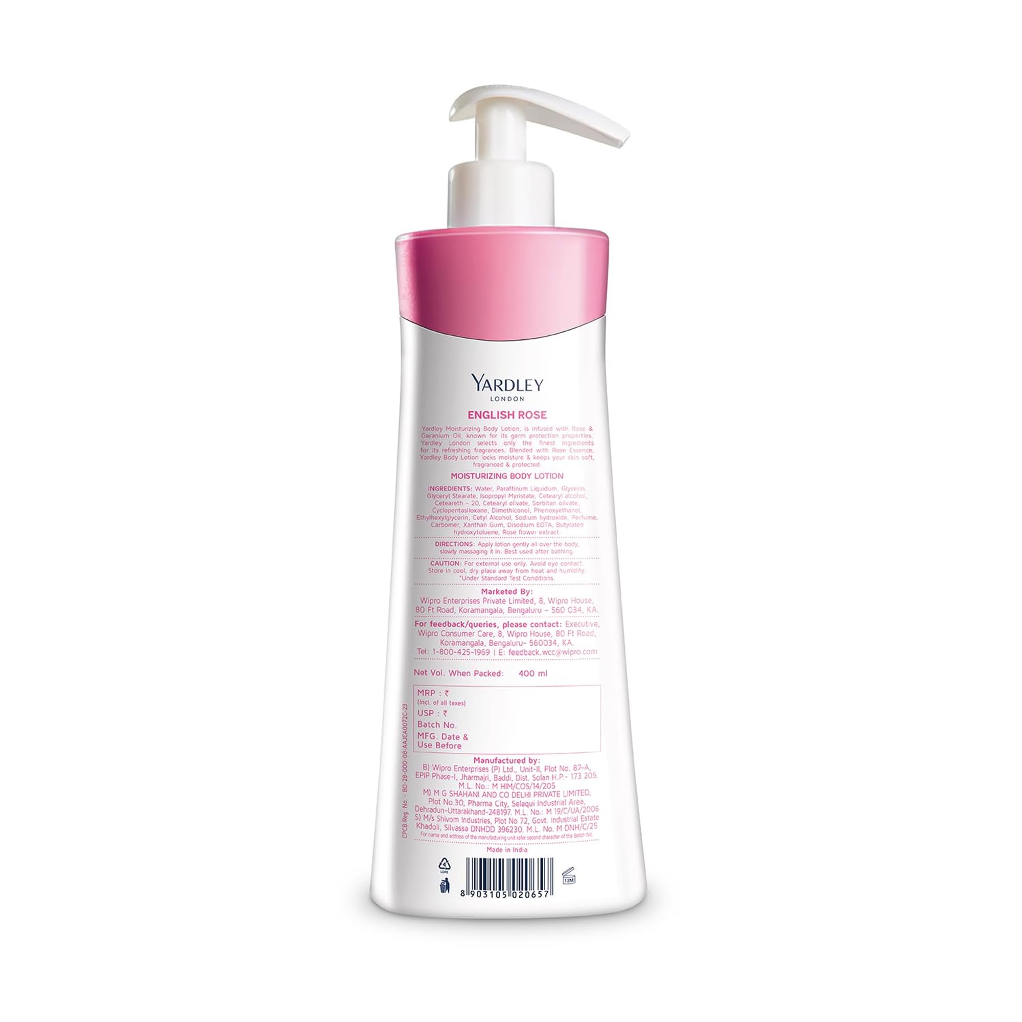 Yardley lotion texture close-up showing lightweight absorbent formula