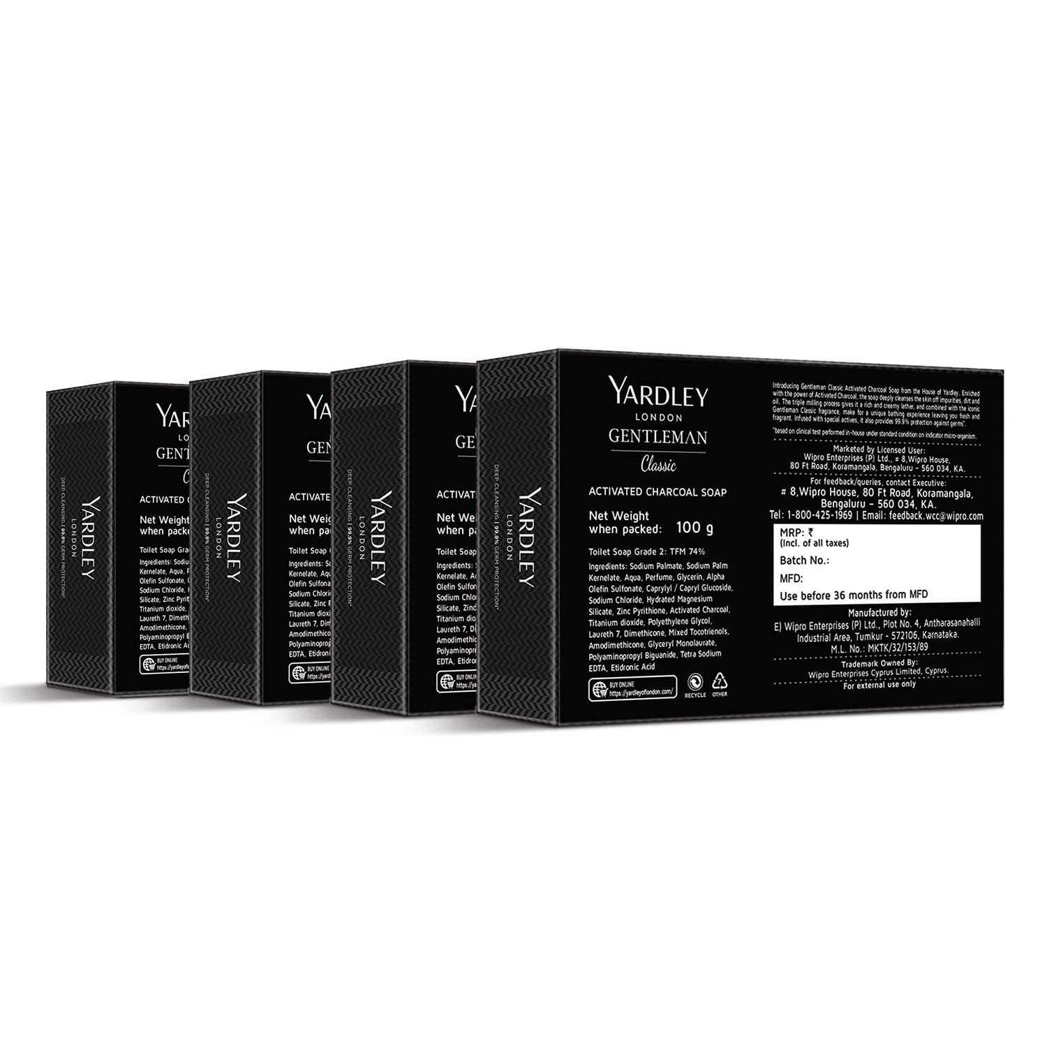 Yardley four stacked bars pack of four showing value and convenience