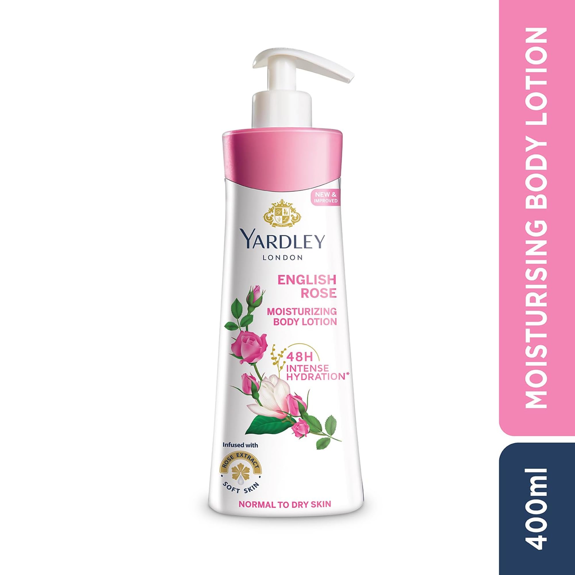 Yardley pump dispensing lotion for easy use and controlled application