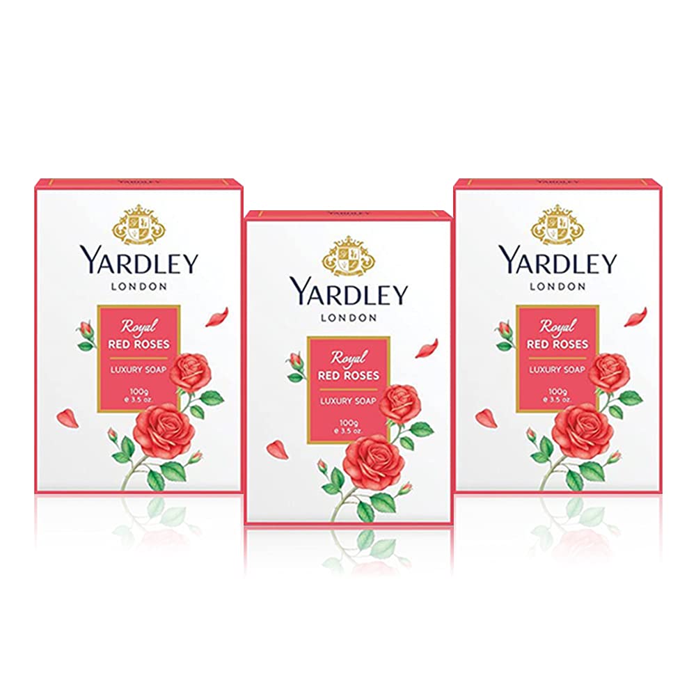 yardley red roses front packaging showing three bars and clear branding