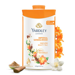 Yardley front packaging showing 250g and elegant design benefit: clear product ID