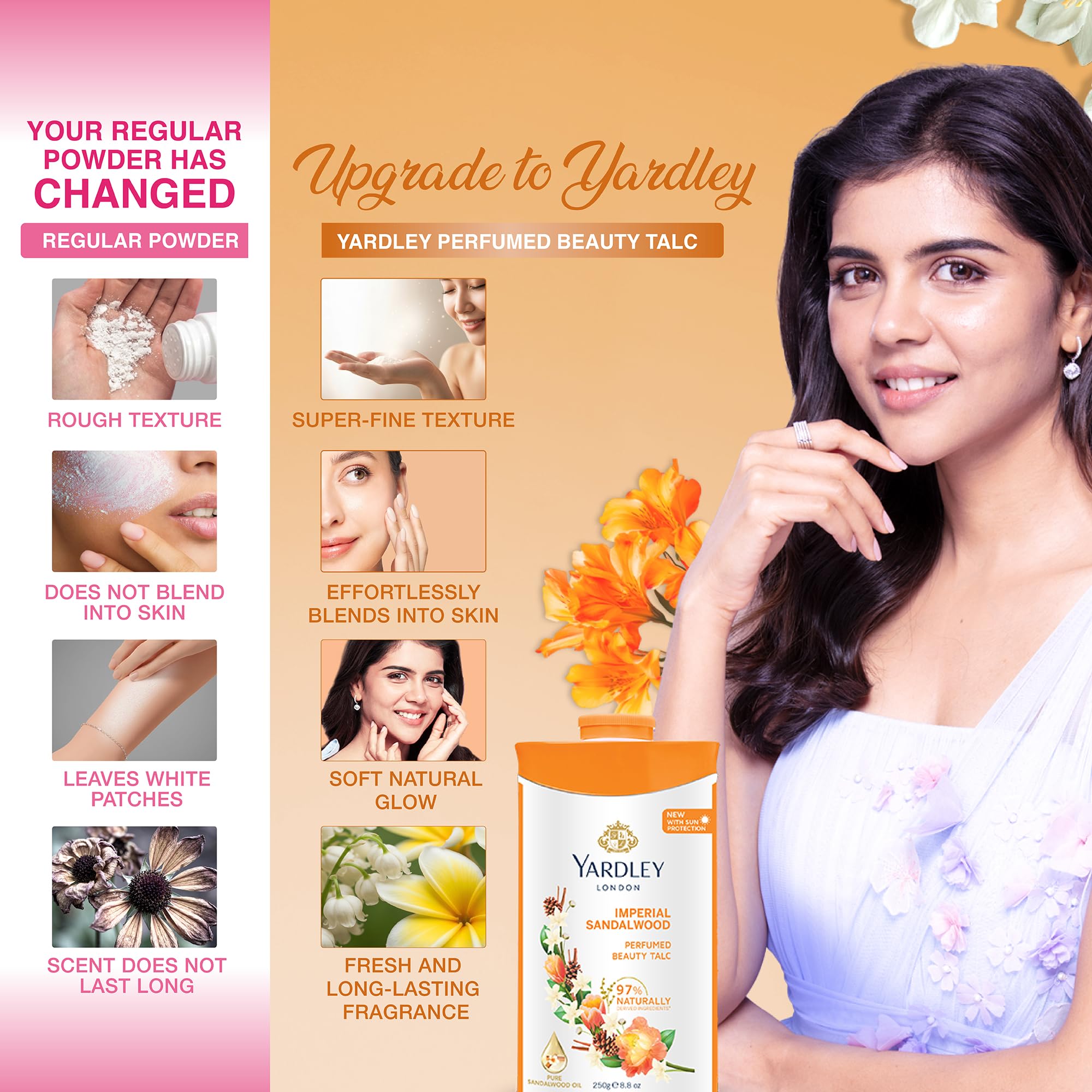 Yardley ingredients label close-up showing transparency and trust benefit