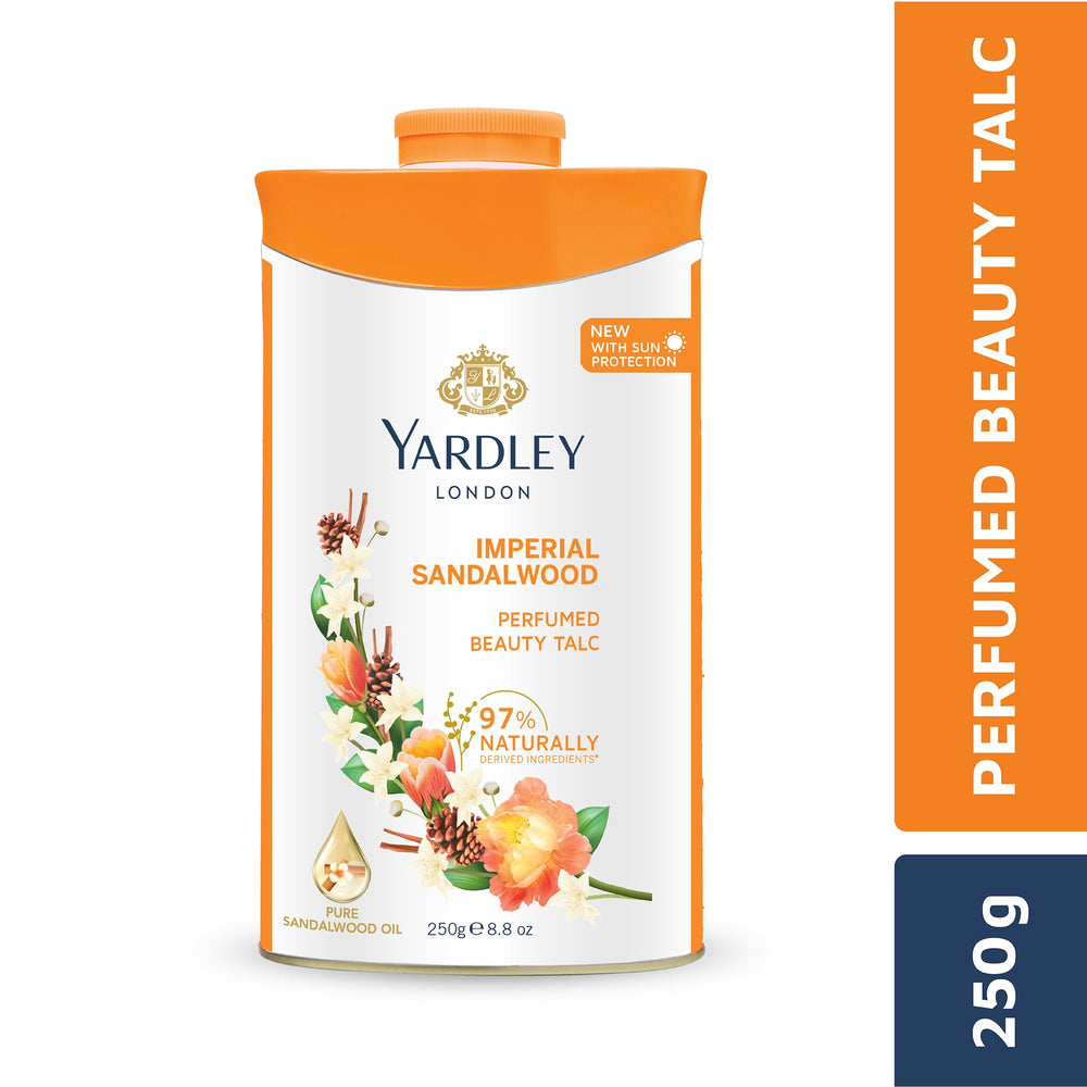 Yardley open talc showing fine texture and quick-absorbing benefit