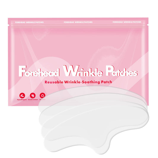 Yargkos forehead patches front packaging showing four reusable patches and benefits