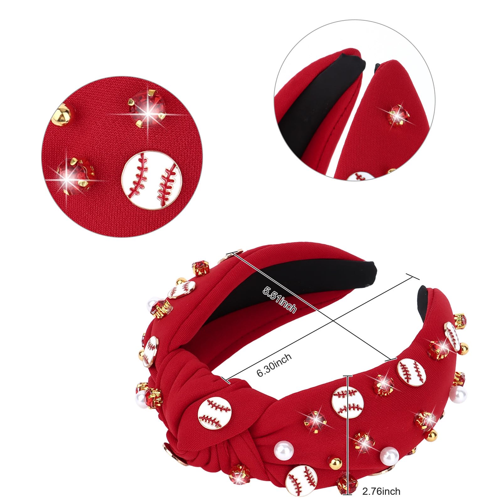 YARIEW close-up jeweled rhinestones and beads highlighting eye-catching sparkle