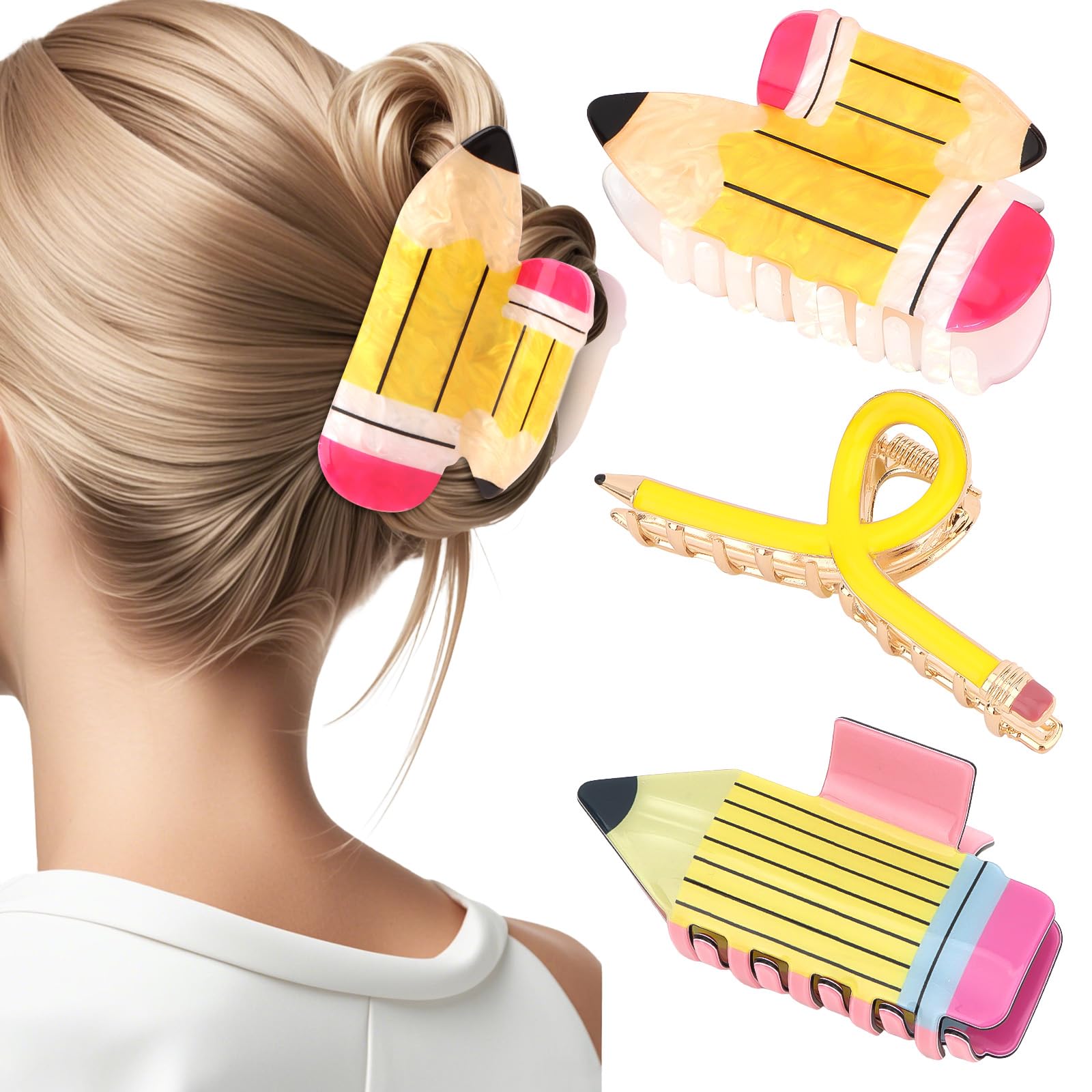 YARIEW pencil clips front packaging showing three styles and benefit of variety