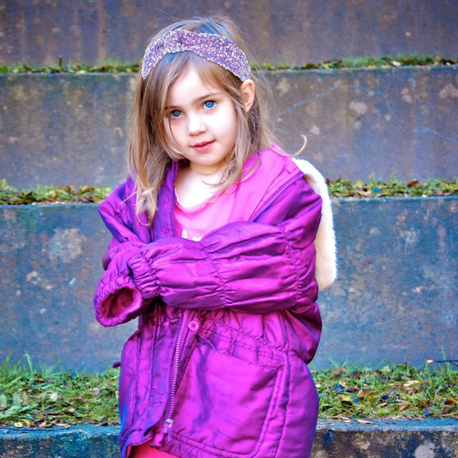YARIEW headband on child demonstrating comfortable fit and festive look