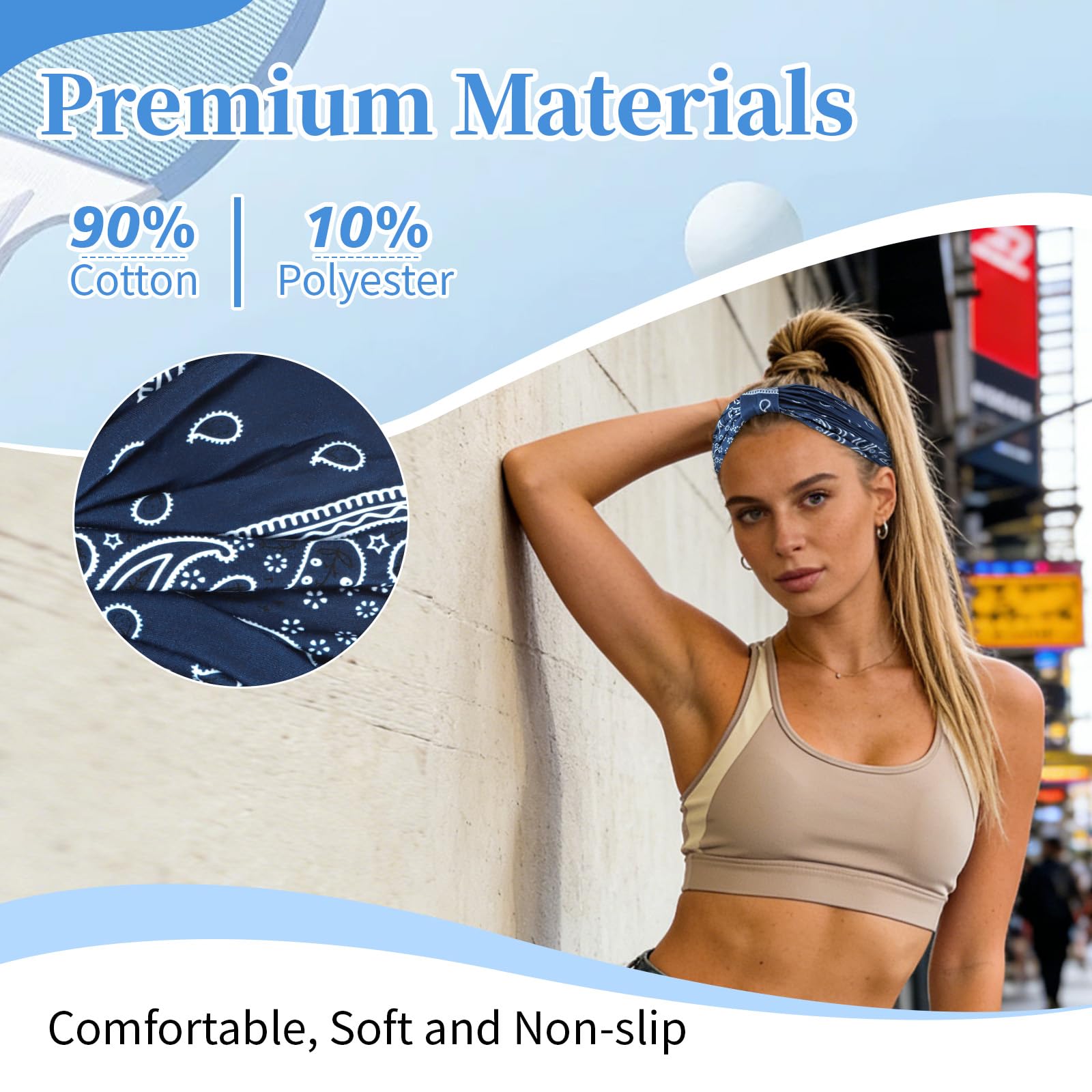 YARIEW knotted detail top view highlighting boho knot for stylish secure fit