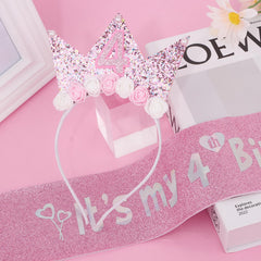 YARIEW tiara and sash on birthday table showing styling idea and party-ready benefit