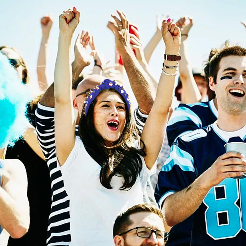 YARIEW lifestyle image at bleachers showing team-spirit styling benefit