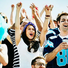 YARIEW lifestyle image at bleachers showing team-spirit styling benefit