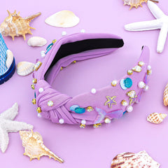 YARIEW mermaid headband metallic starfish closeup for eye-catching costume detail