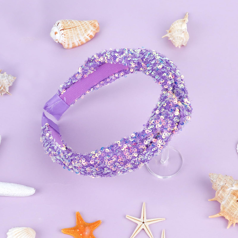 YARIEW side profile of knotted headband showing shape and secure fit benefit