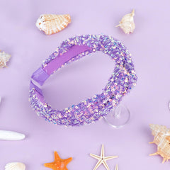 YARIEW side profile of knotted headband showing shape and secure fit benefit