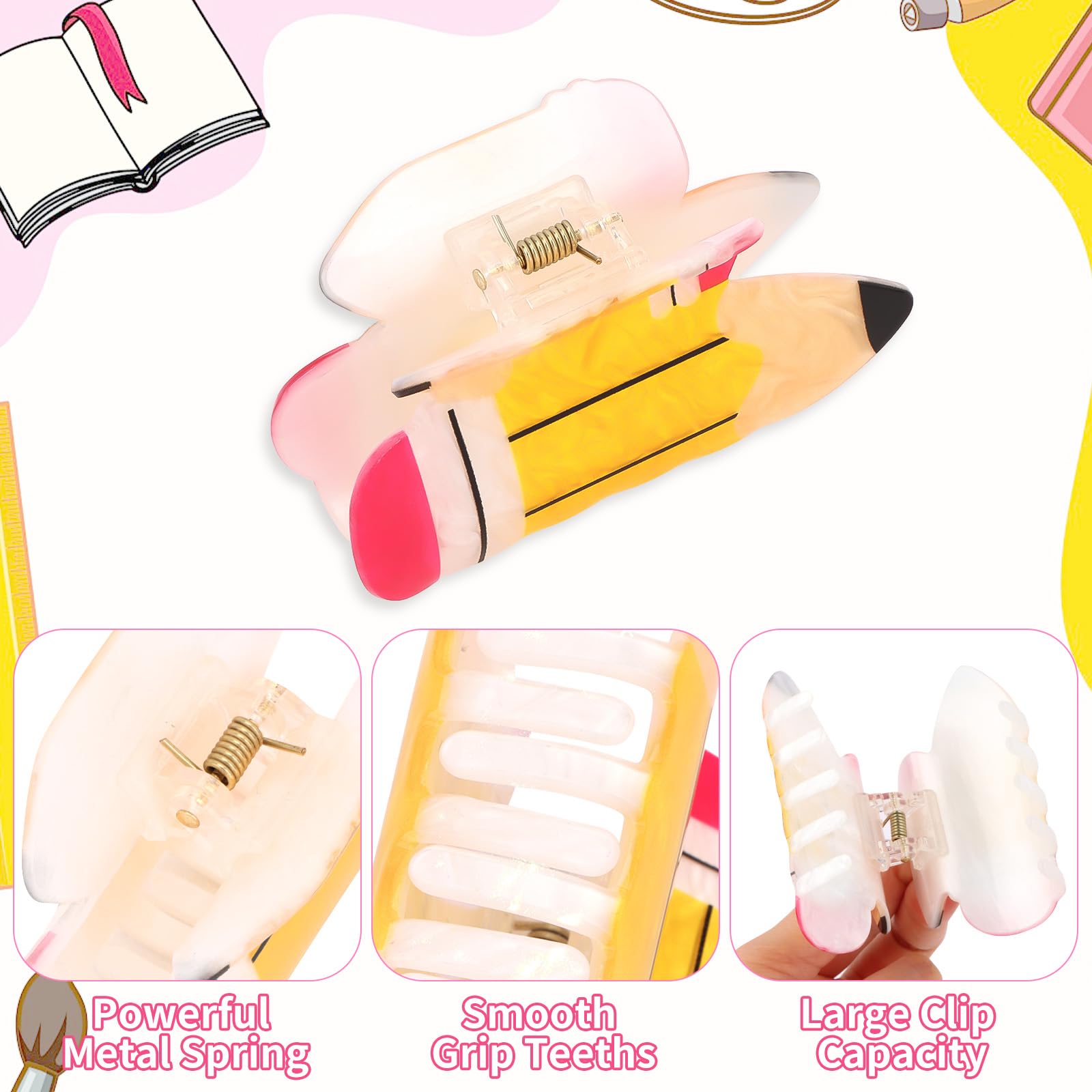 YARIEW clip teeth texture and smooth edges protecting hair from snagging