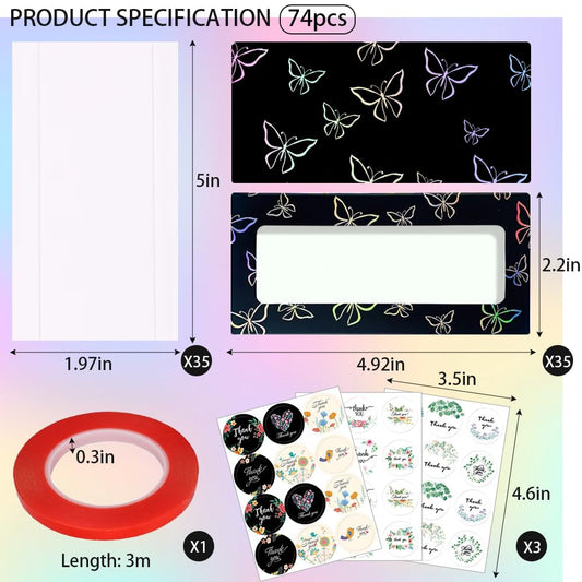 Yazabai holographic butterfly detail adding premium visual appeal to packaging