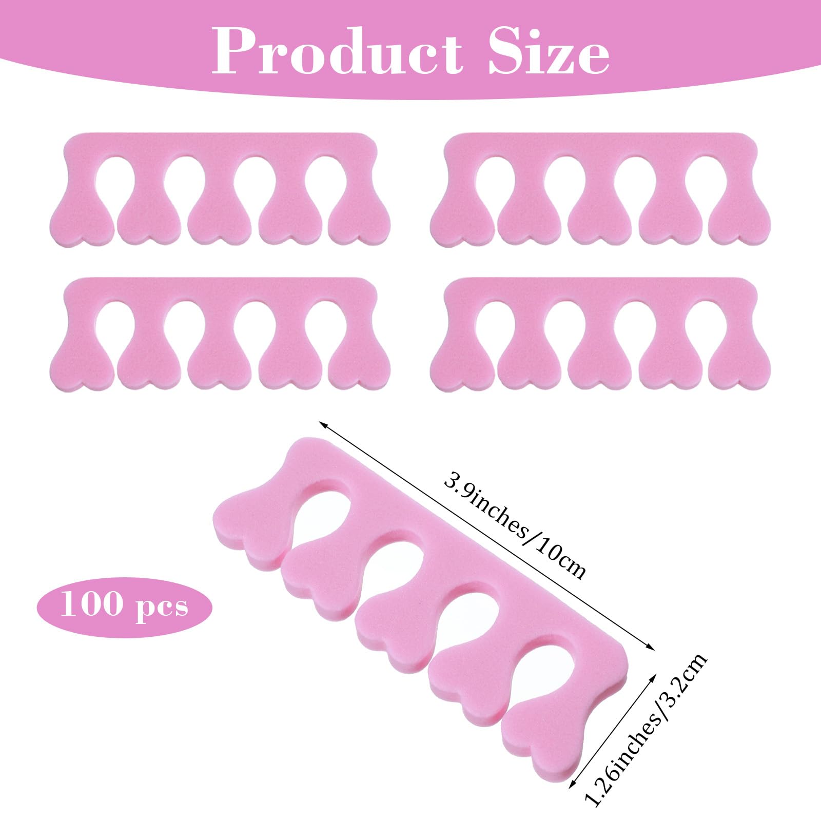 YBEATY heart-shaped toe separator close-up highlighting ergonomic fit