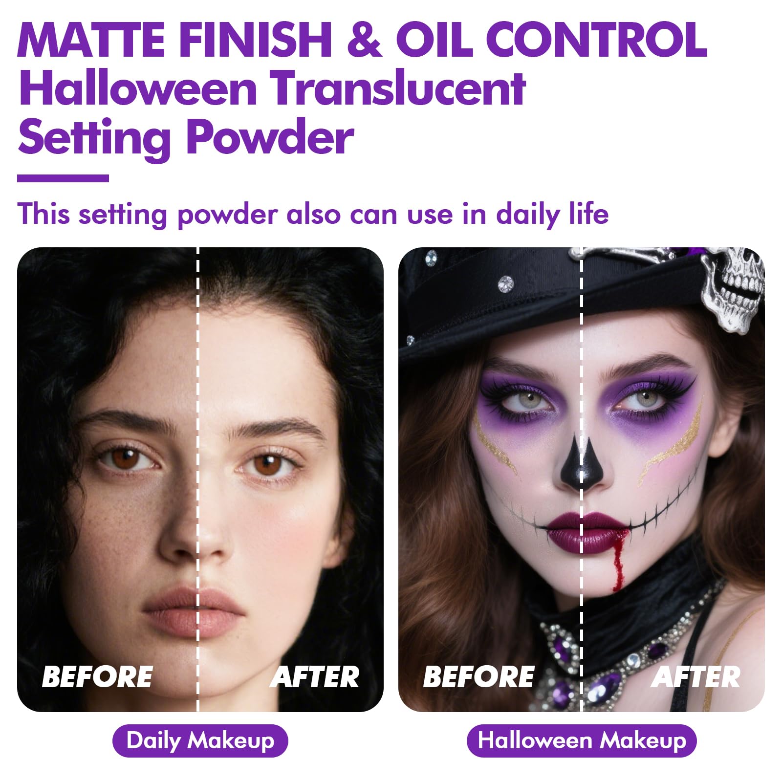 YBUETE brush application demonstrating easy blending and long-lasting matte benefit