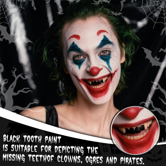 YBUETE close-up brush tip detail showing fine applicator for precise SFX tooth work benefit
