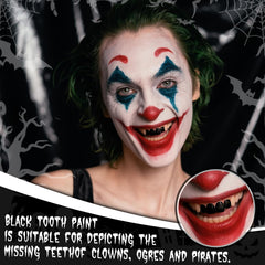 YBUETE close-up brush tip detail showing fine applicator for precise SFX tooth work benefit