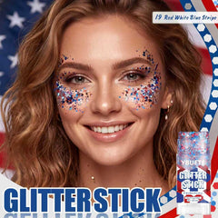YBUETE close-up of glitter texture and stripe detail for precise shimmer