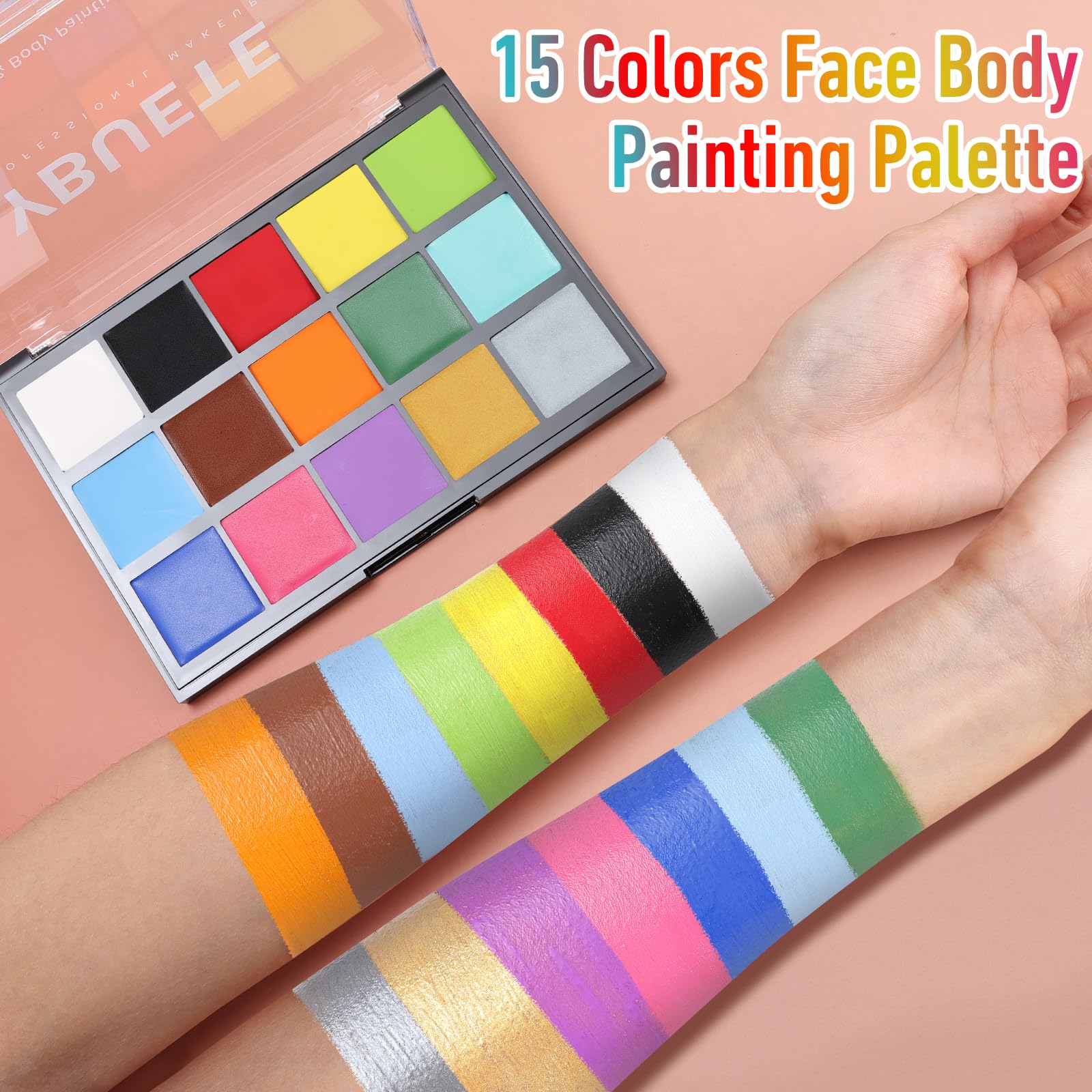 YBUETE close-up of color wells highlighting creamy blendable texture