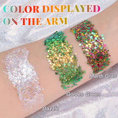 YBUETE hair braid accented with glitter stick for eye-catching festival shine