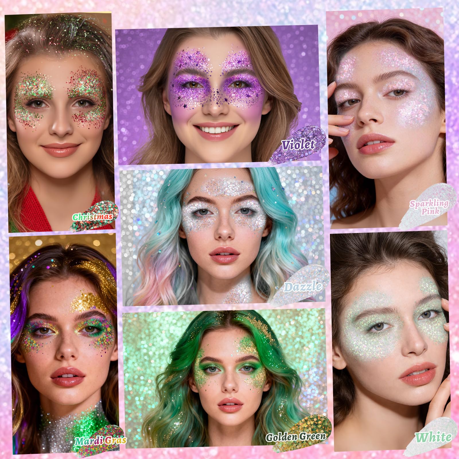 YBUETE wiping glitter off with cleanser showing easy removal benefit