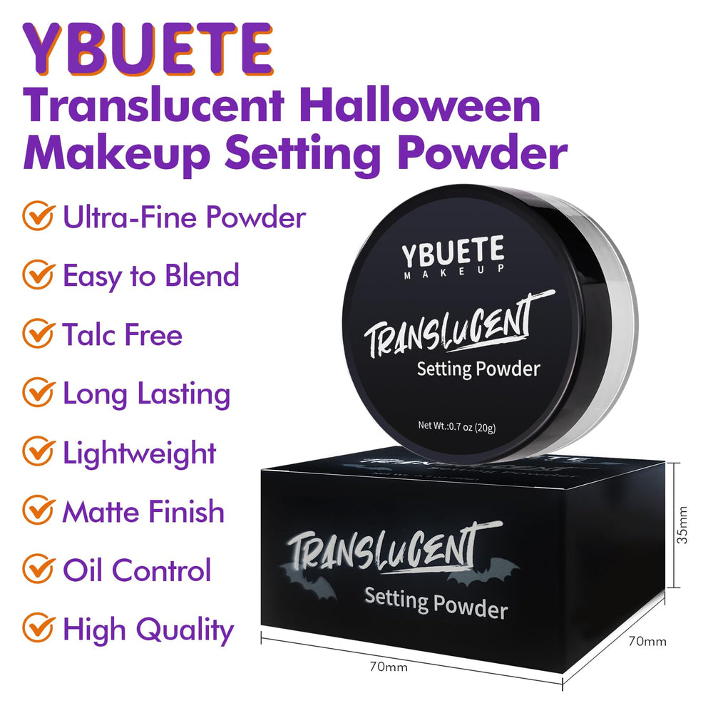 YBUETE lifestyle studio shot of model applying powder delivering polished, oil-free look
