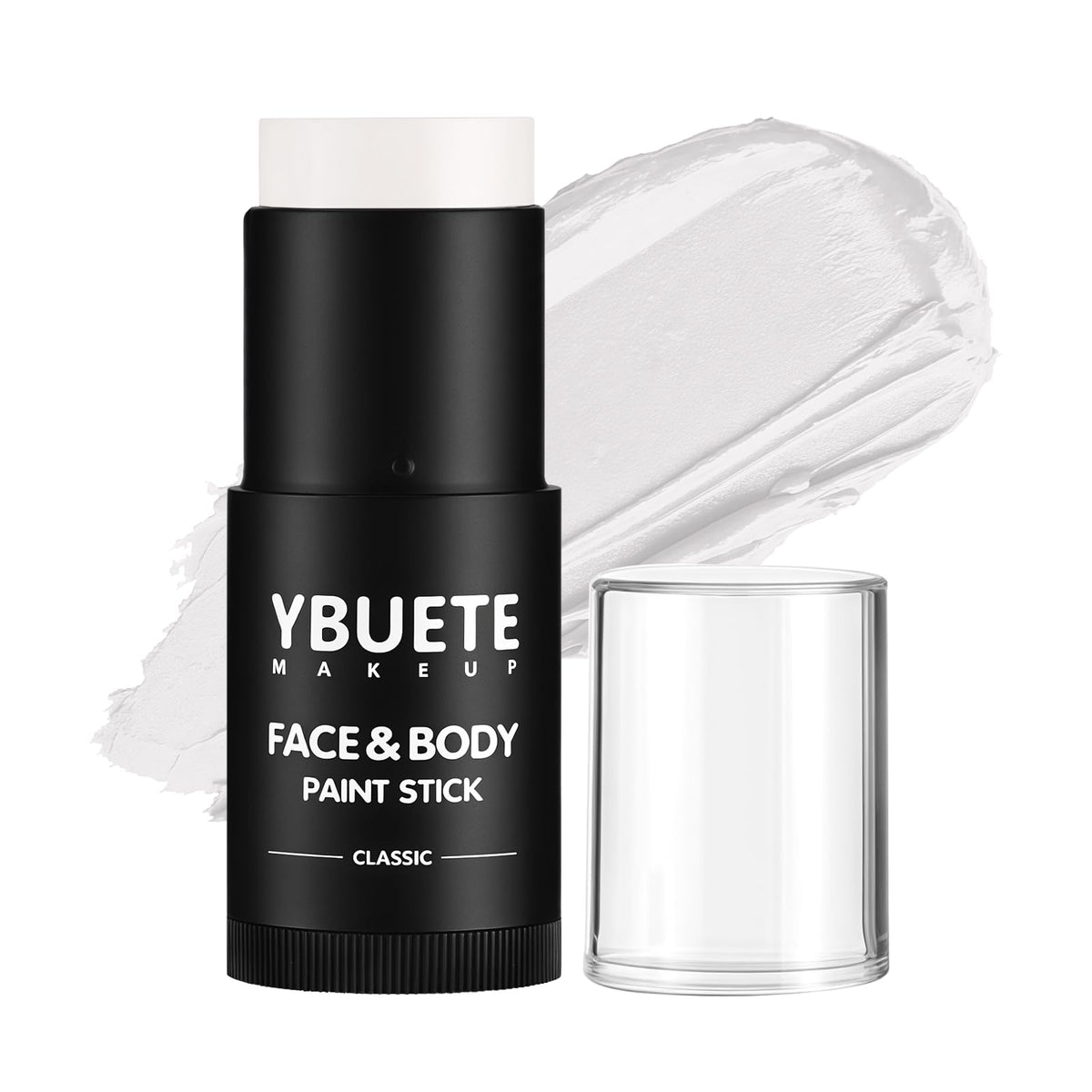 YBUETE white stick front packaging showing bold white cream, clear product identity and benefit