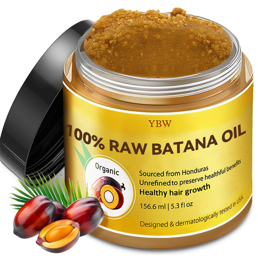 YBW jar front view showing raw batana paste and natural hair benefits