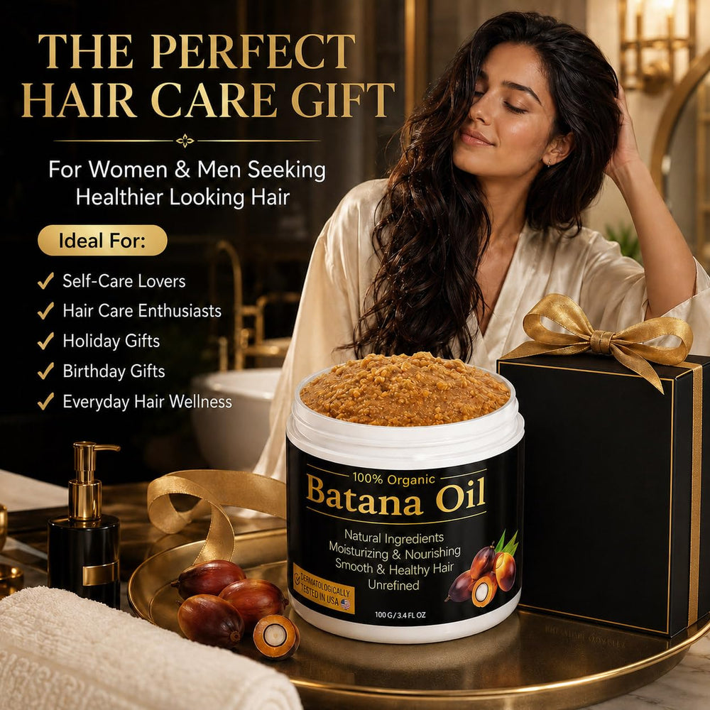 YBW batana paste on vanity in lifestyle scene suggesting daily hair-care nourishment