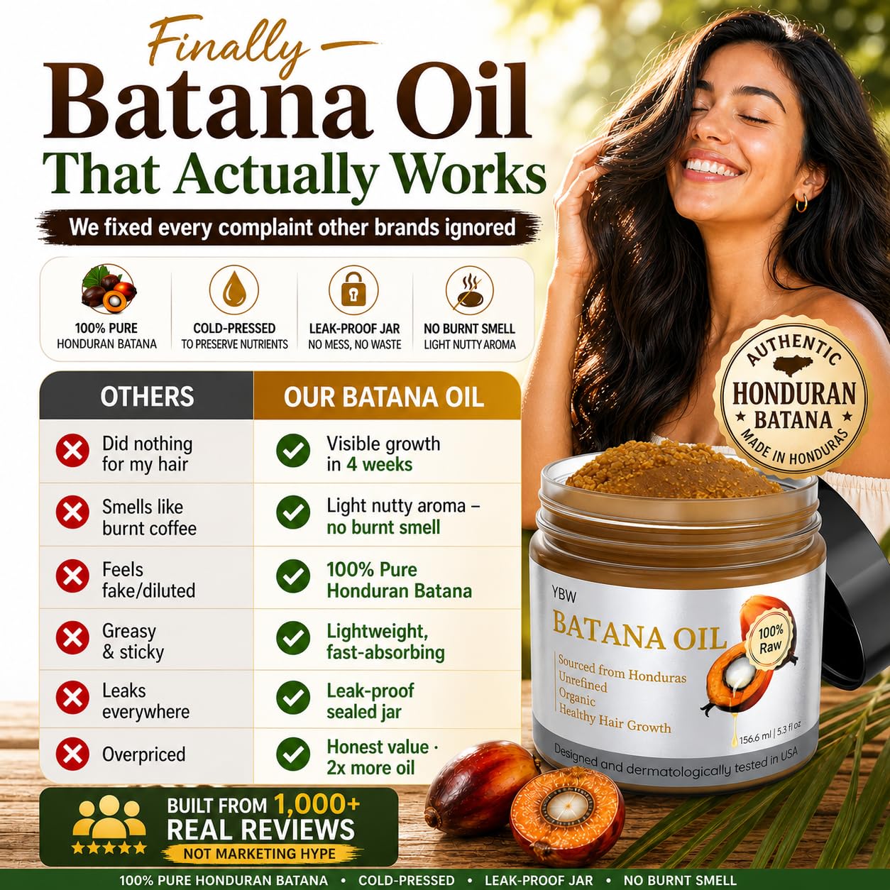 YBW Batana texture on spoon highlighting rich creamy spreadability benefit
