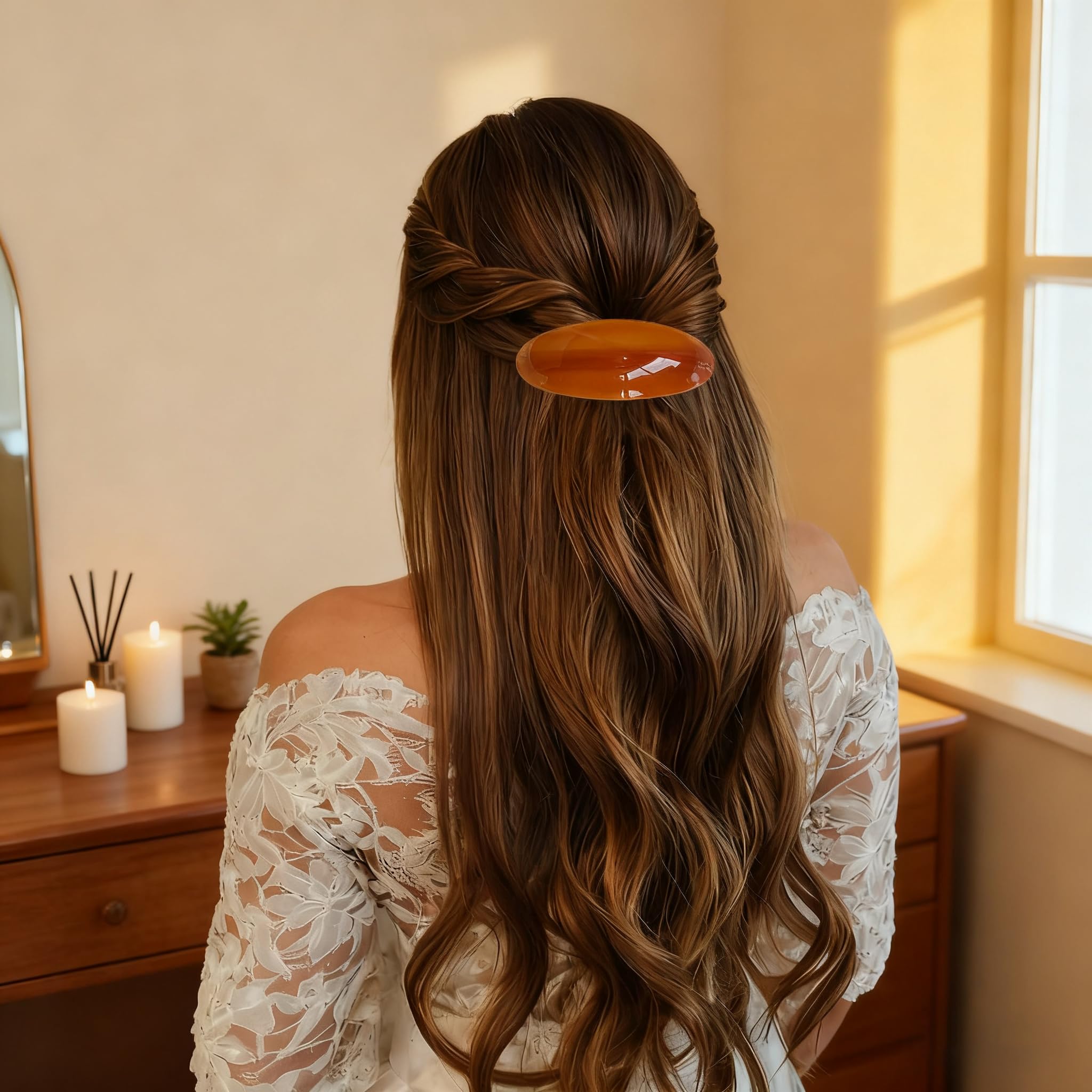YCKXXL barrette next to hand showing large size and capacity for thick hair benefit
