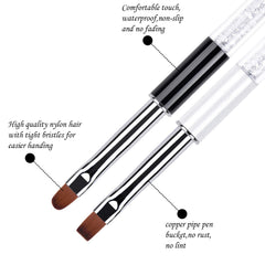 Ycyan brushes held by hand to show scale and comfortable ergonomics