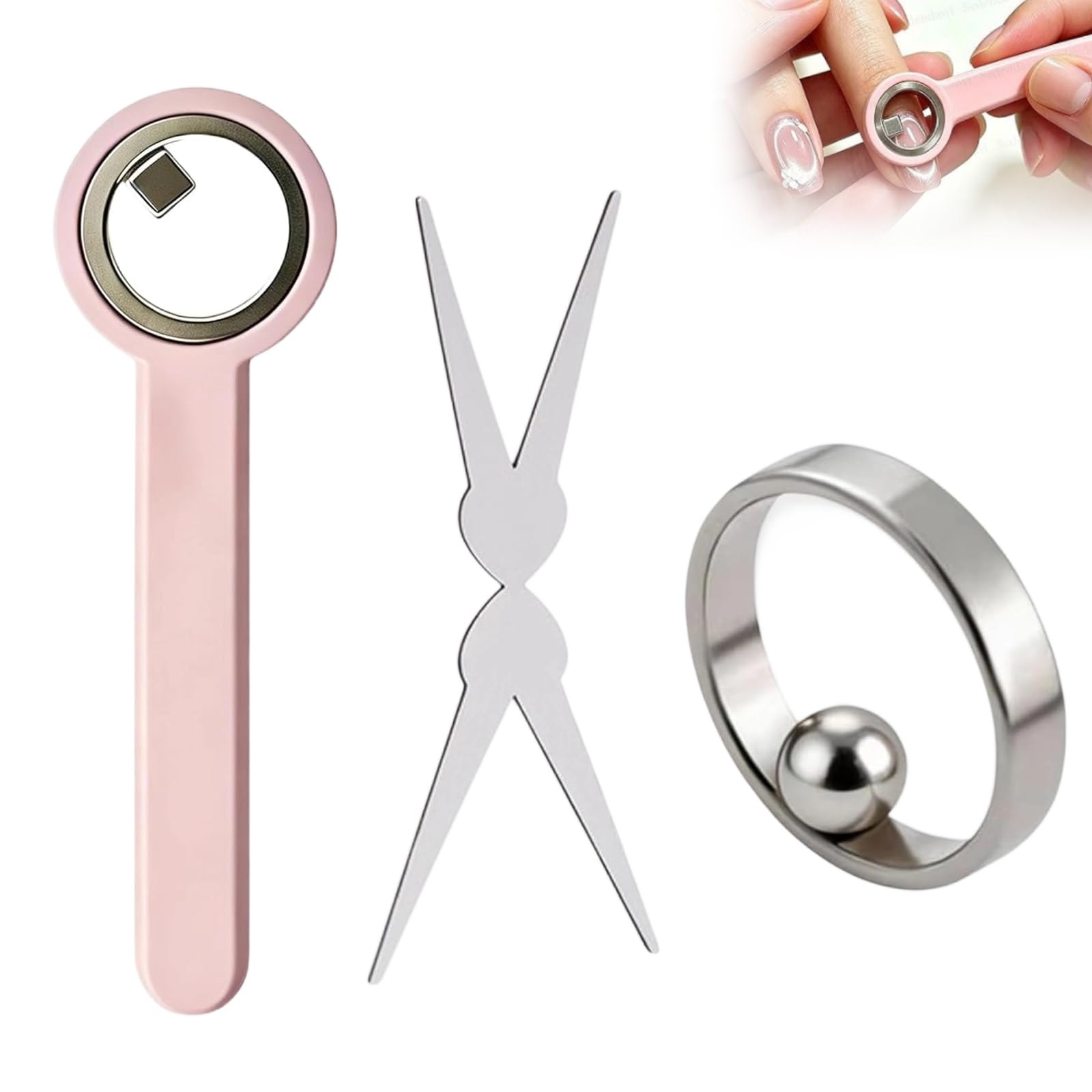 YDYRXBL front view of ring magnet showing shape and grip for precise nail art