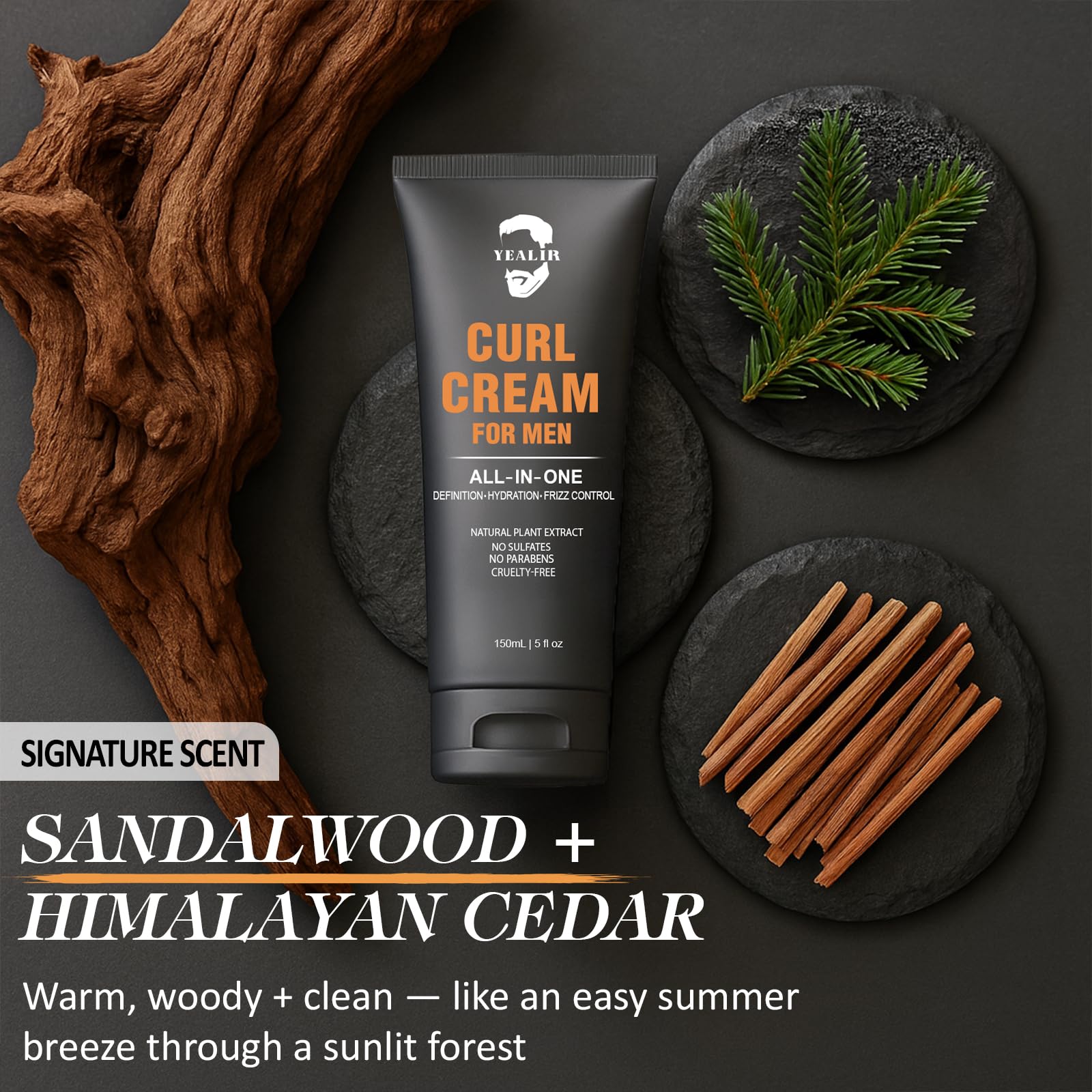 YEALIR cream in bathroom setting illustrating quick morning styling benefit