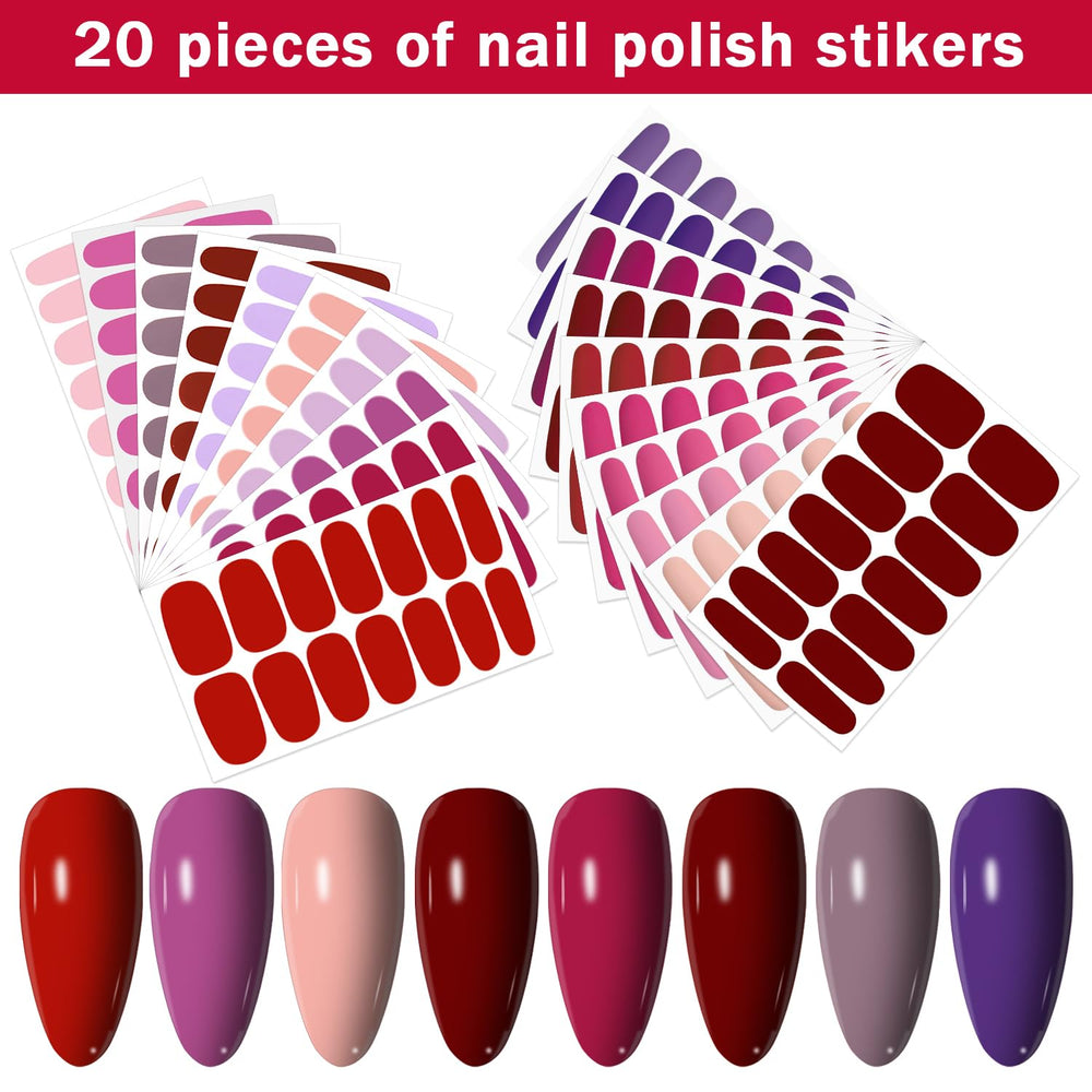 YECIRALA close-up of a full nail wrap sheet, highlighting multiple sizes for better fit