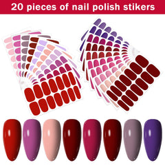 YECIRALA close-up of a full nail wrap sheet, highlighting multiple sizes for better fit