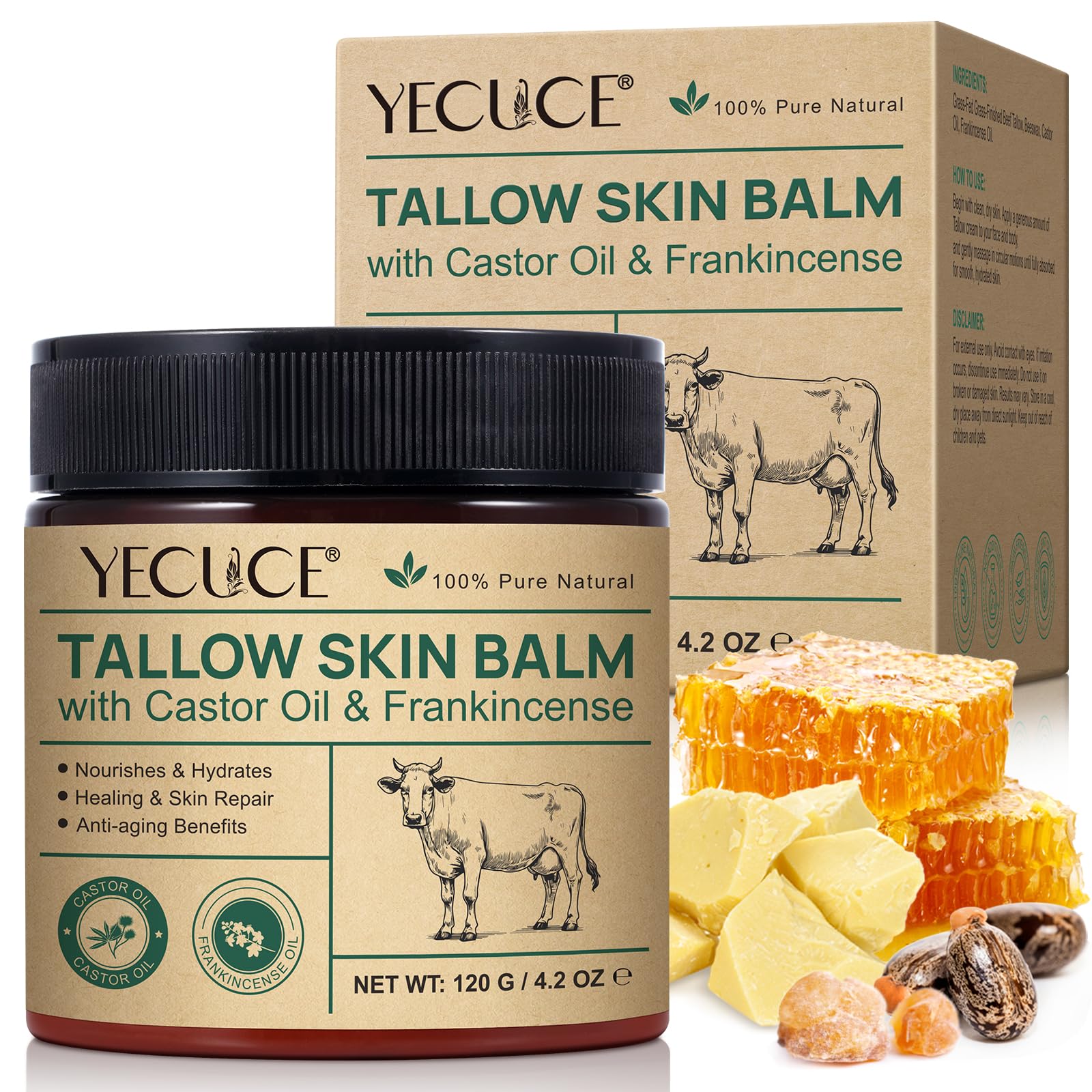 Yecuce jar on bathroom vanity staged for lifestyle appeal and daily use