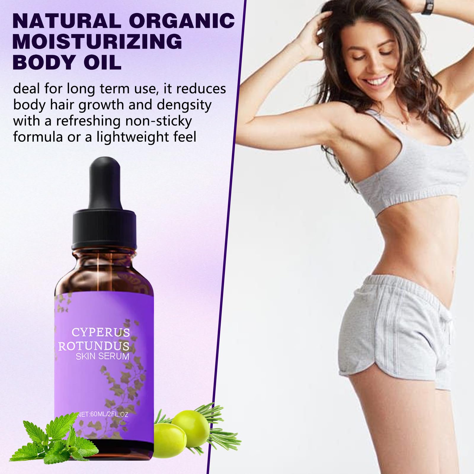 Yee hfafa applied to legs showing soothing effect after hair removal and moisturization