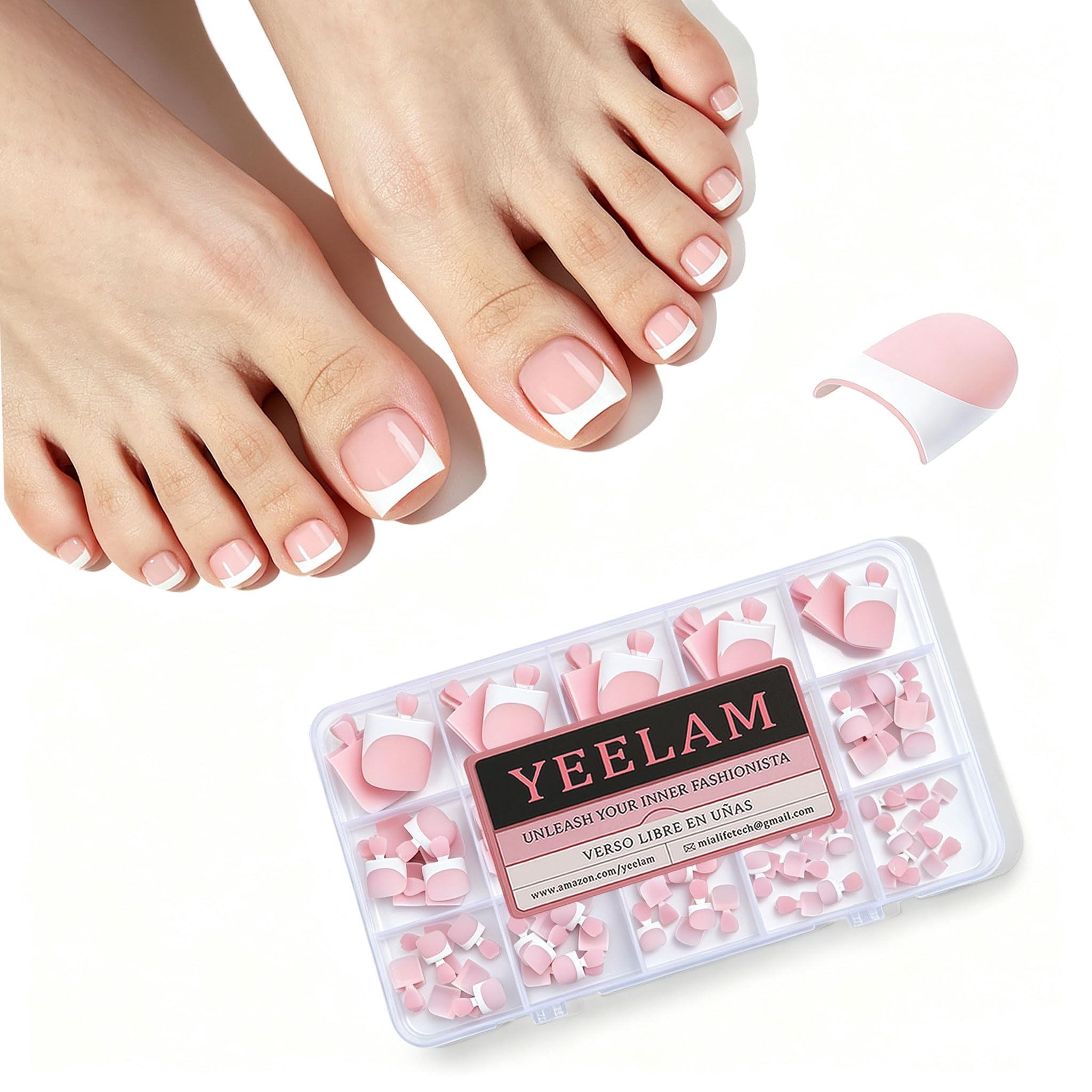 YeeLam front packaging showing 120-piece set and French tip style for easy selection