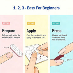 YeeLam kit laid out with nails, tabs, file and stick for easy application